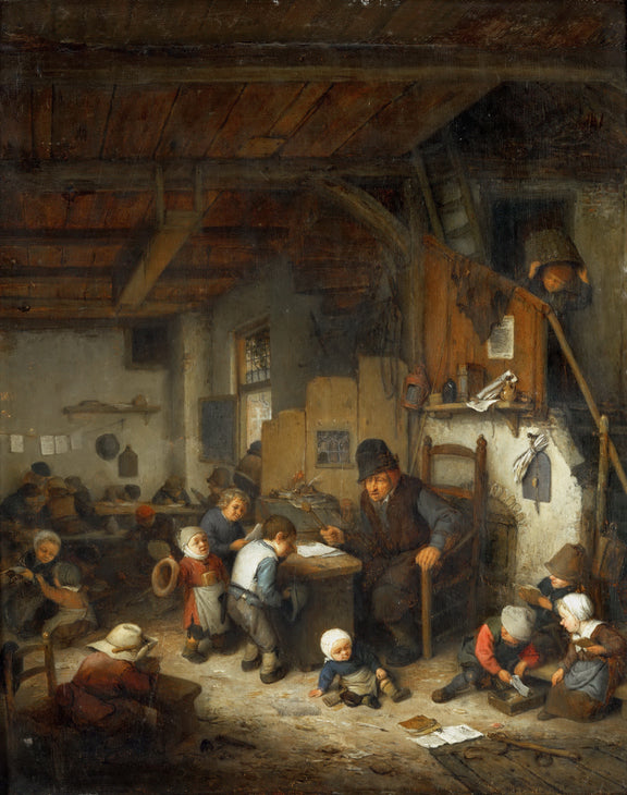 Adriaen van Ostade -- The Schoolmaster - Oil Painting Haven Oil Painting Haven