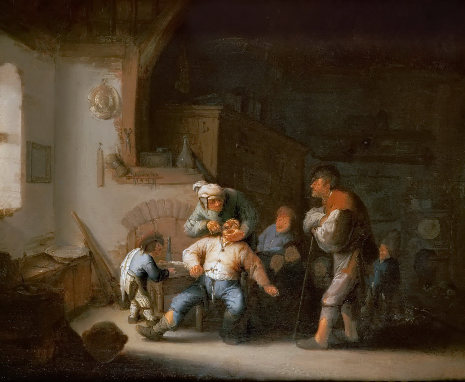 Adriaen van Ostade -- The Village Barber - Oil Painting Haven