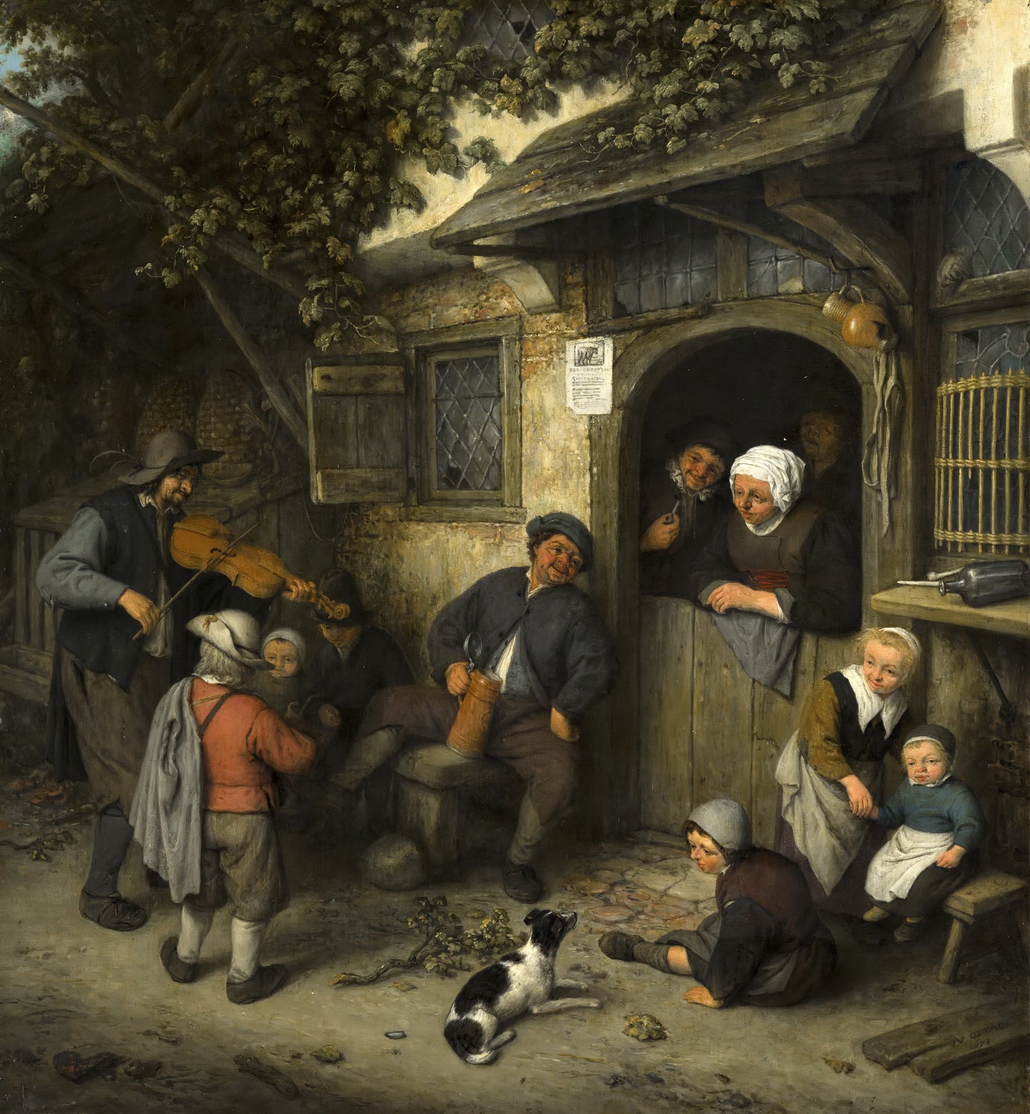 Adriaen van Ostade - The Fiddler - Oil Painting Haven