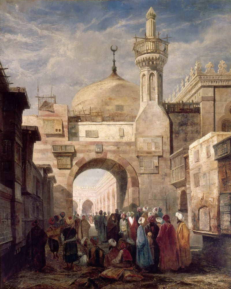 Adrien Dauzats -- The al-Azhar Mosque, Cairo - Oil Painting Haven Oil Painting Haven