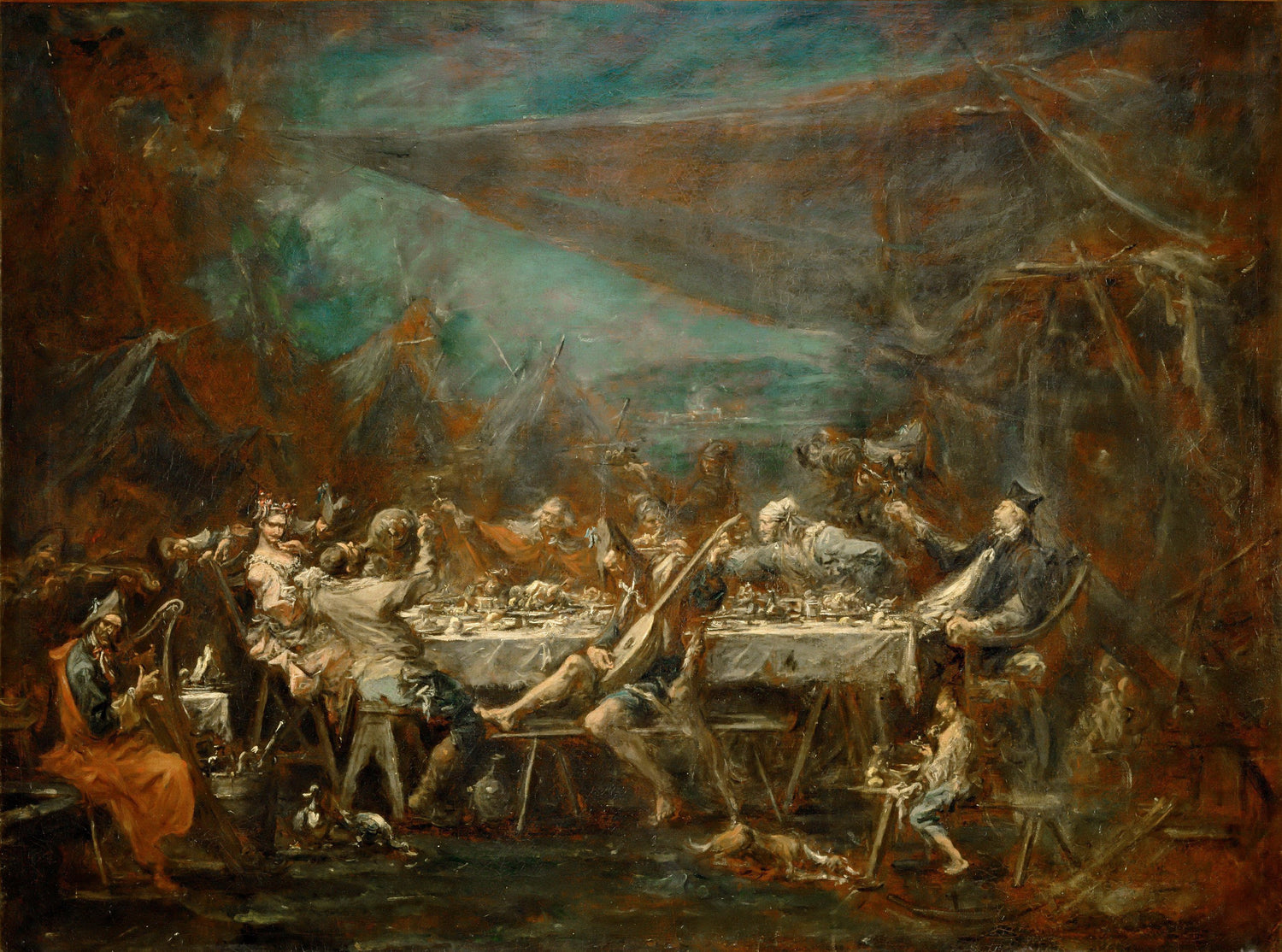 Alessandro Magnasco -- Wedding Banquet of Bohemians - Oil Painting Haven