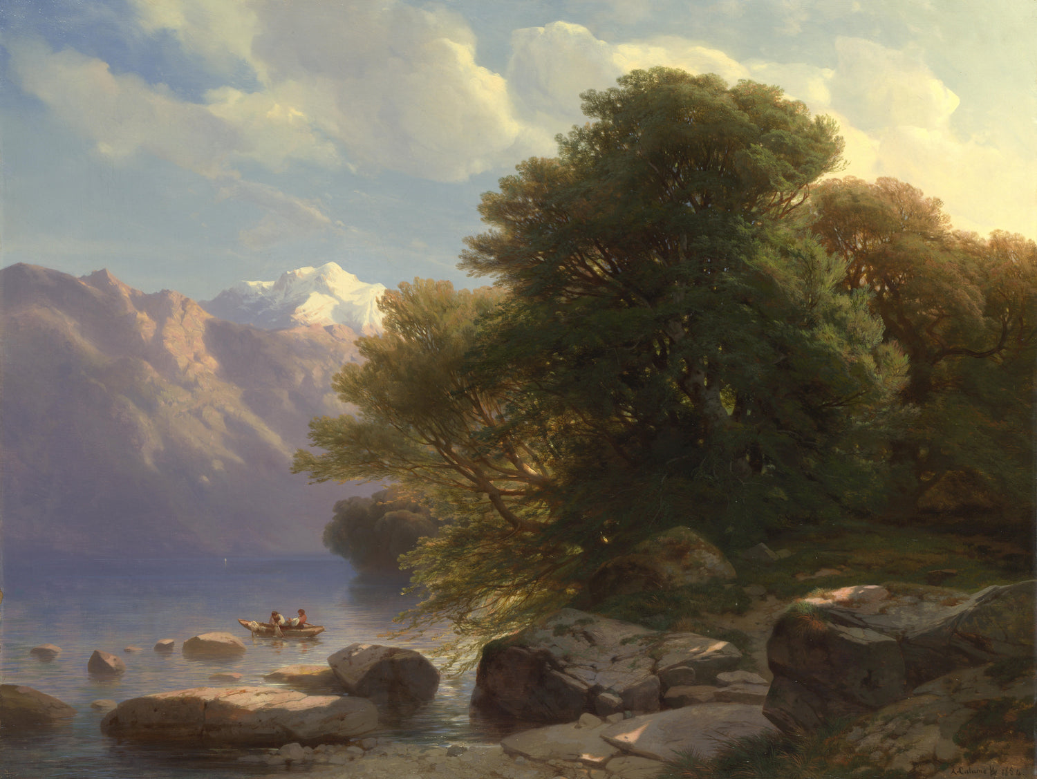 Alexandre Calame - The Lake of Thun - Oil Painting Haven