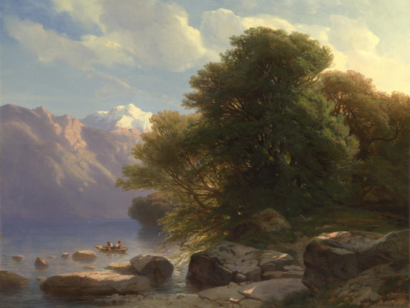 Alexandre Calame - The Lake of Thun - Oil Painting Haven Oil Painting Haven