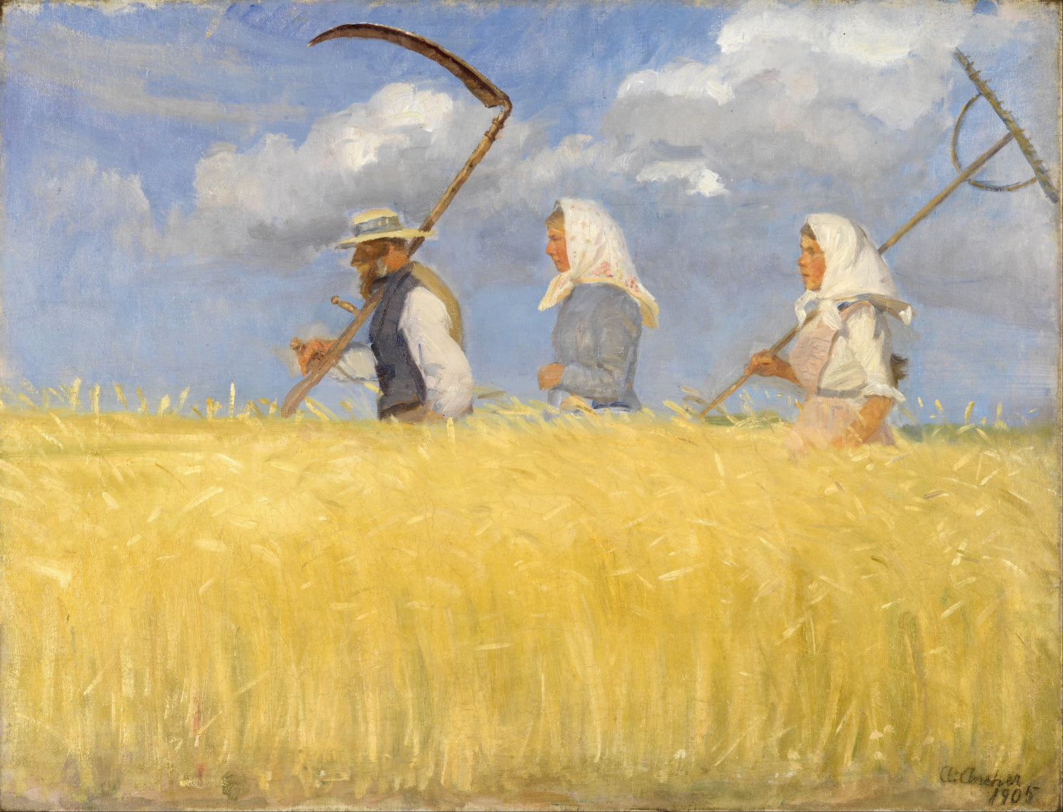 Anna Ancher - Harvesters - Oil Painting Haven