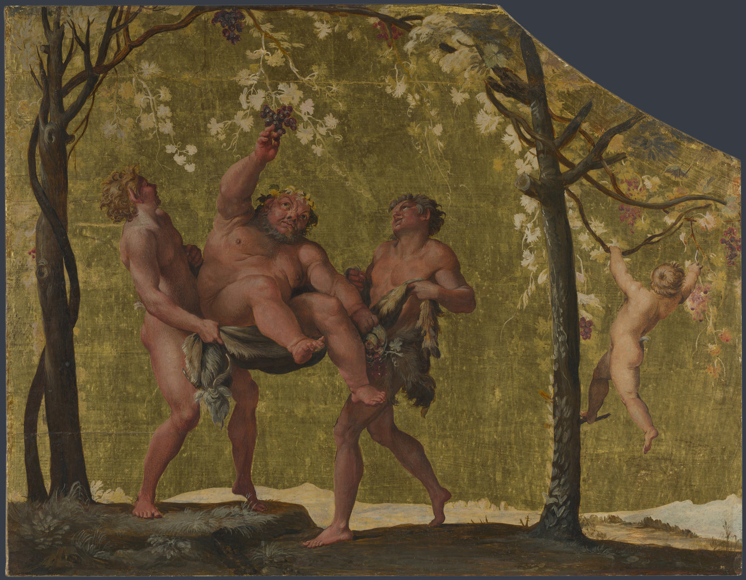 Annibale Carracci - Silenus gathering Grapes - Oil Painting Haven