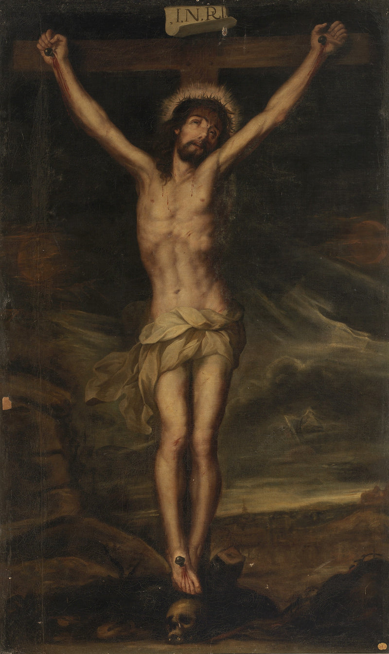 Anónimo-Cristo crucificado-209 cm x 123 cm - Oil Painting Haven Oil Painting Haven