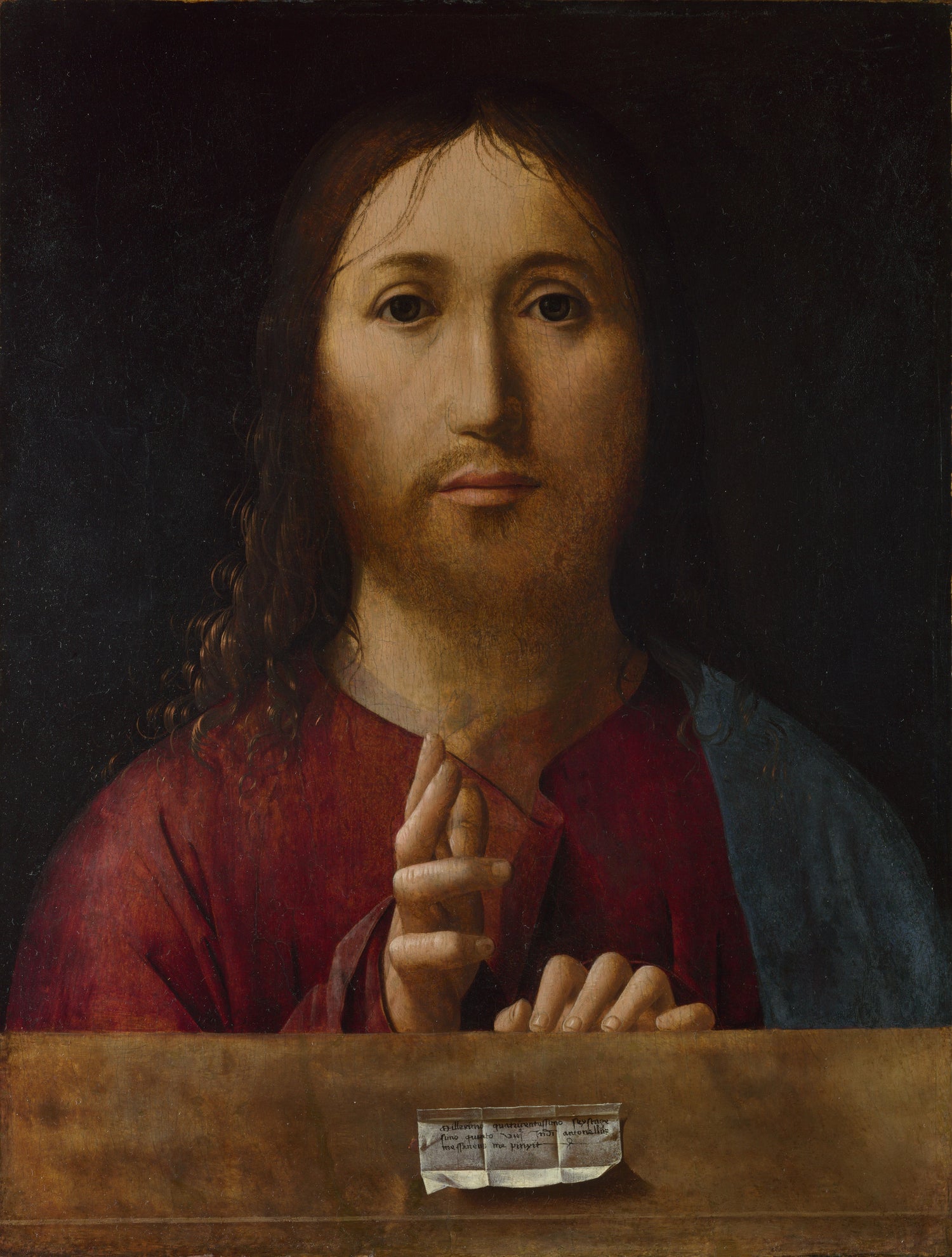 Antonello da Messina - Christ Blessing - Oil Painting Haven