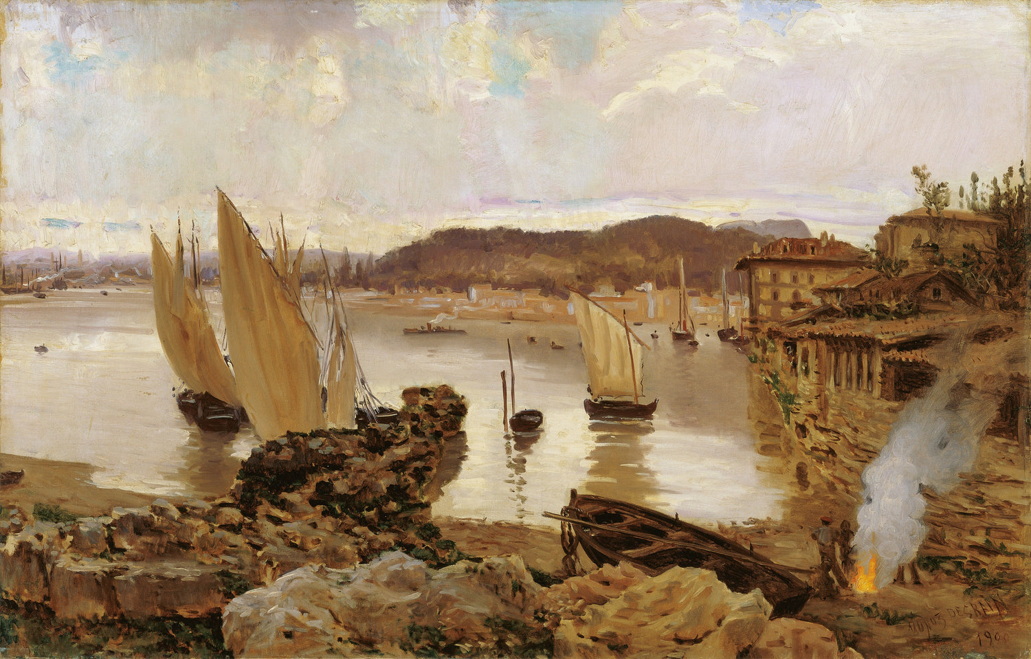 Antonio_Muñoz_Degrain_Port_of_Bilbao - Oil Painting Haven