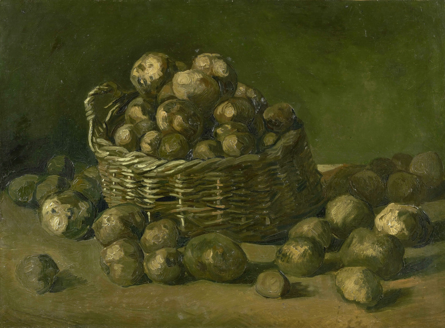 Basket of Potatoes2 - Oil Painting Haven