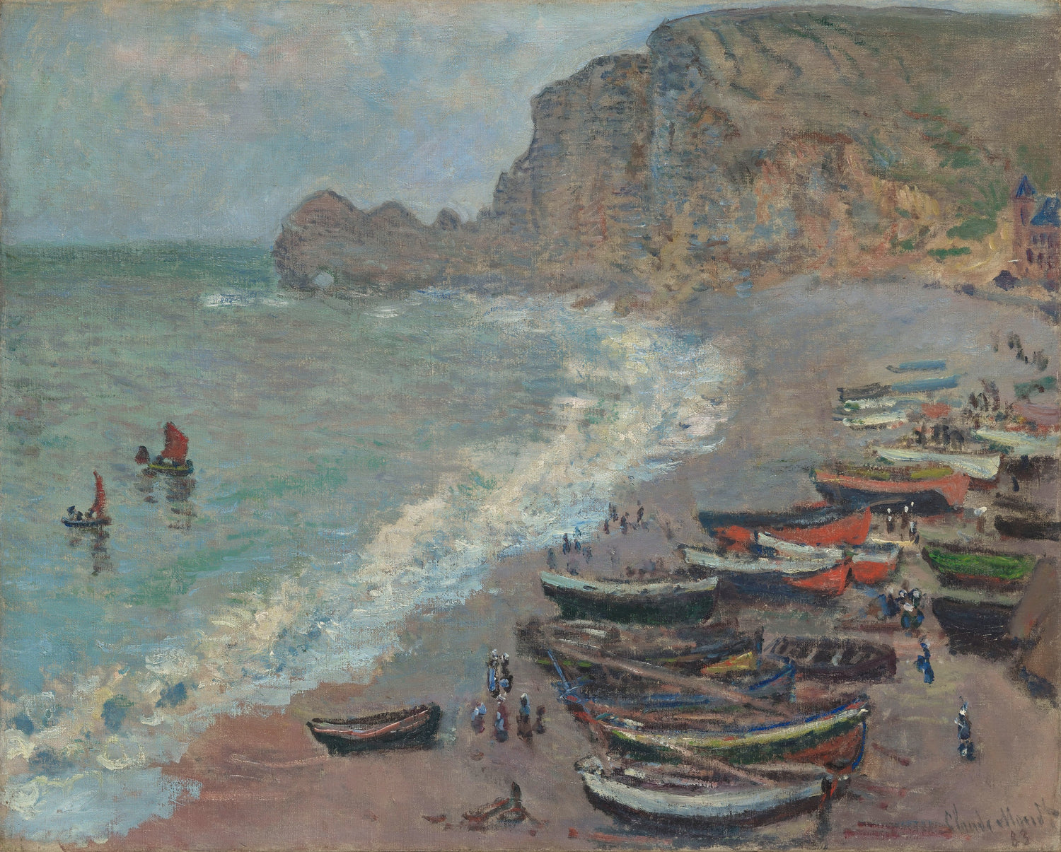 Beach at étretat, 1883 - Oil Painting Haven