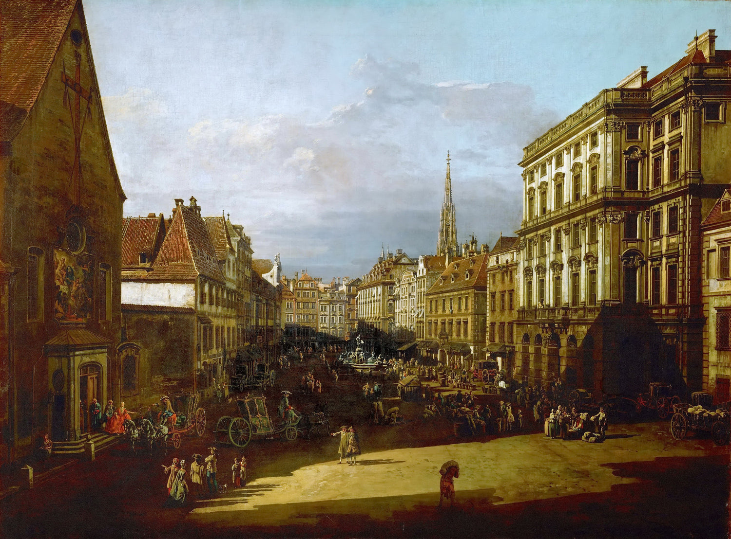 Bernardo Bellotto (1721-1780) -- Mehlmarkt in Vienna - Oil Painting Haven