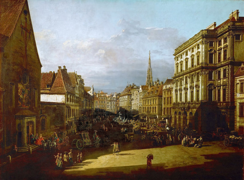 Bernardo Bellotto (1721-1780) -- Mehlmarkt in Vienna - Oil Painting Haven Oil Painting Haven