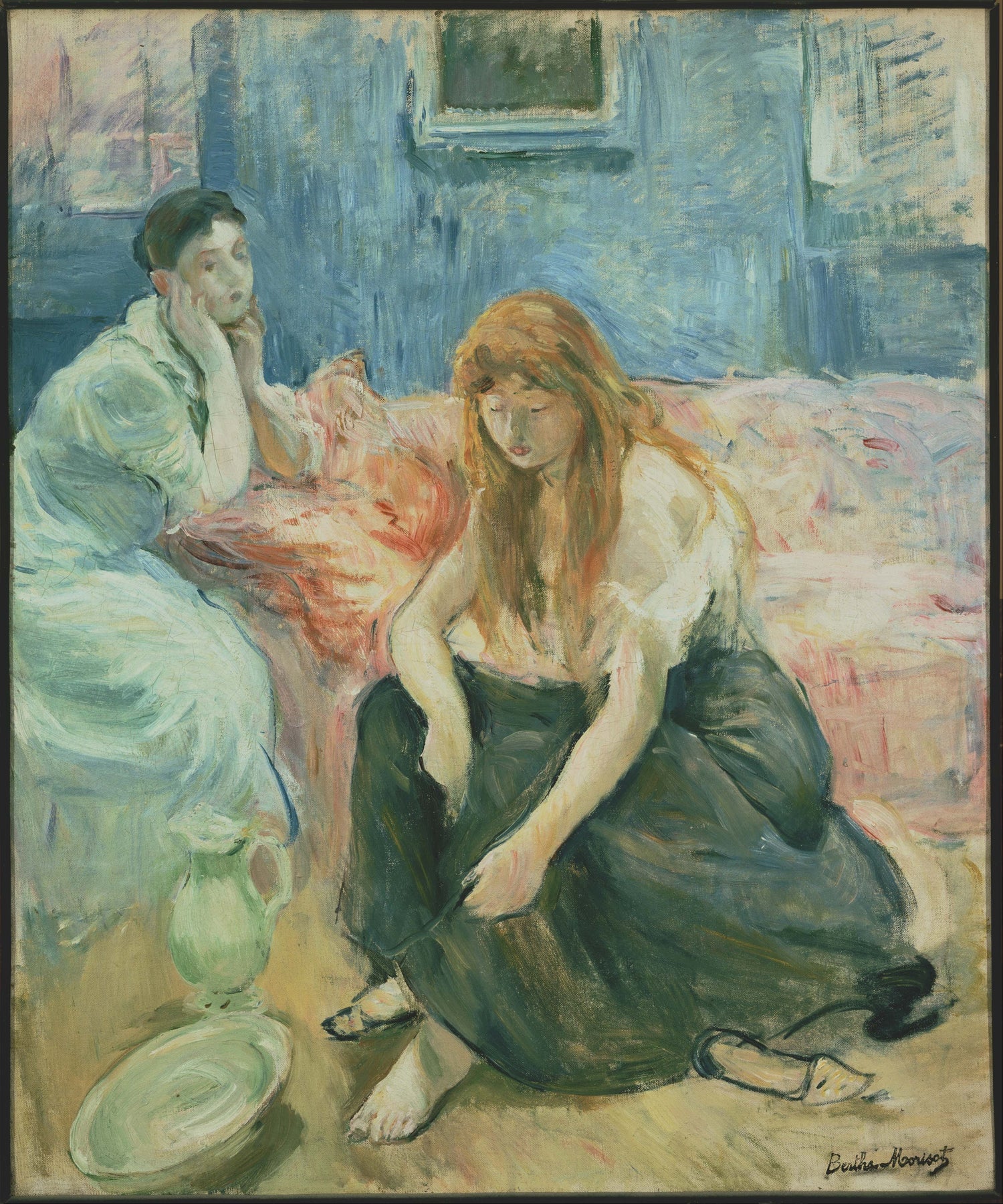 Berthe Morisot (1841–1895)-Two Girls - Oil Painting Haven