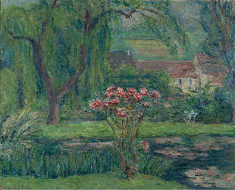 Blanche Hoschede-Monet - Giverny, Roses and Waterlilies - Oil Painting Haven Oil Painting Haven