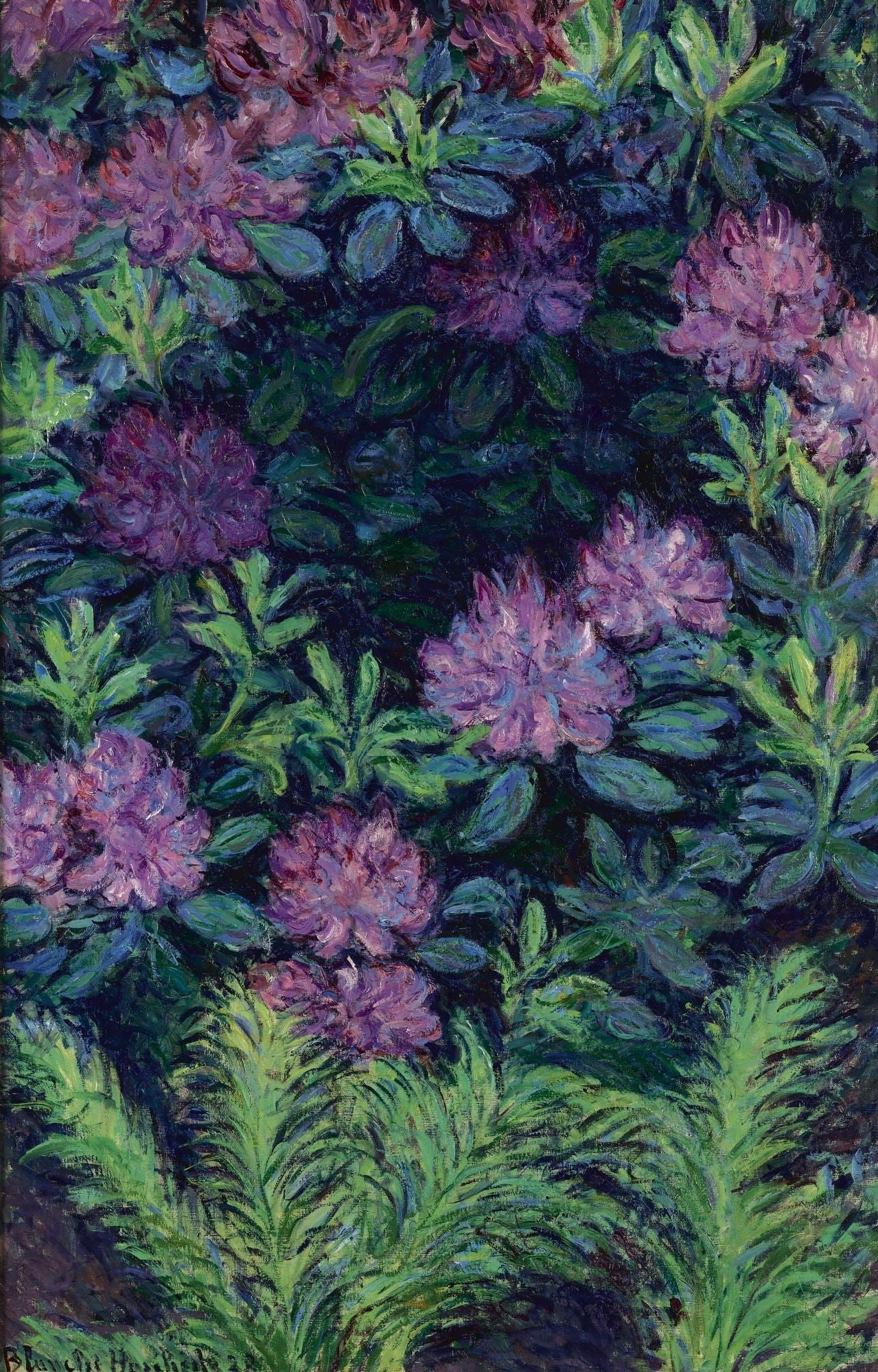 Blanche Hoschede-Monet - Rhododendrons, 1928 - Oil Painting Haven