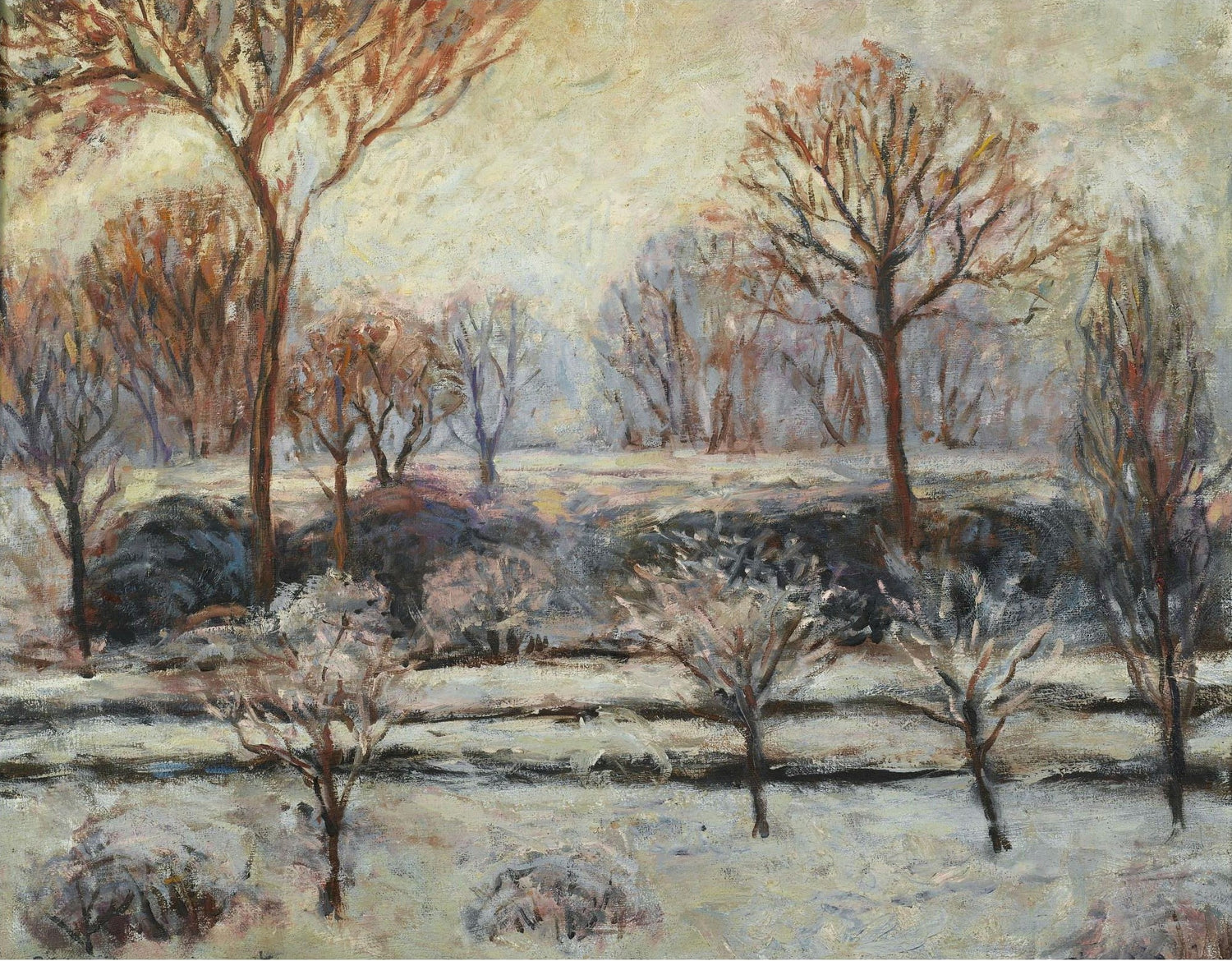 Blanche Hoschede-Monet - Winter Landscape - Oil Painting Haven