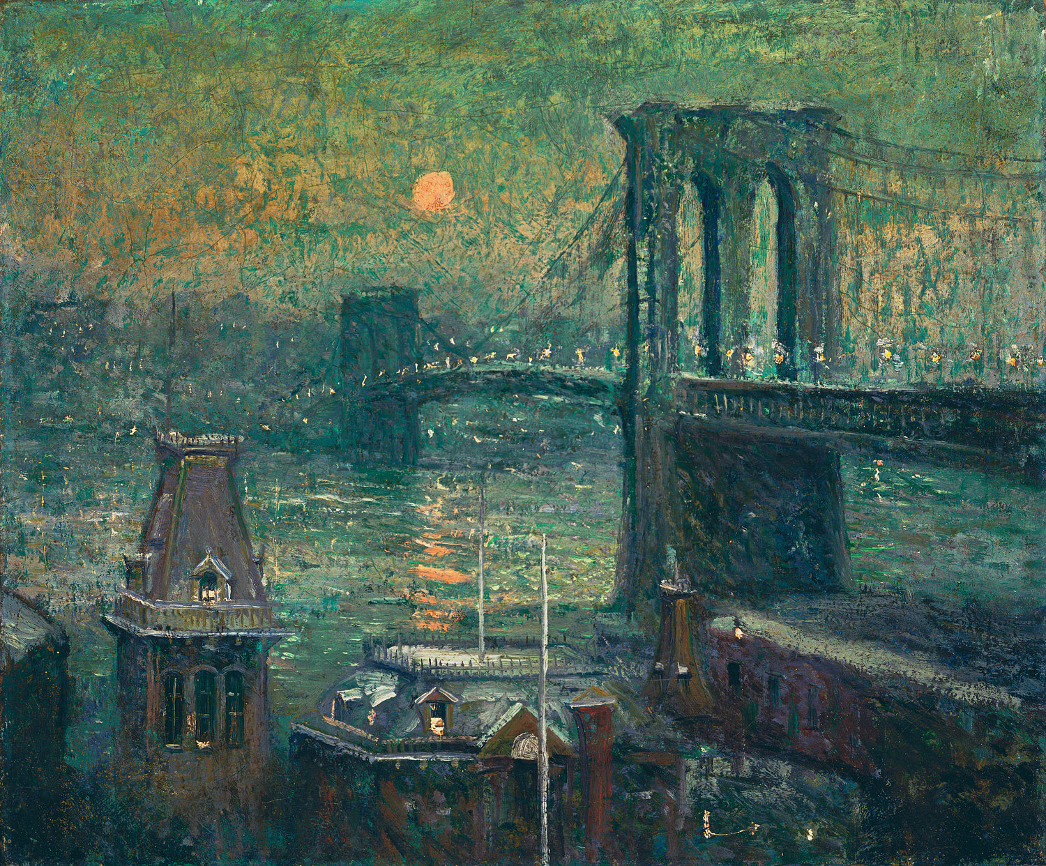 Brooklyn Bridge, 1907-10 - Oil Painting Haven