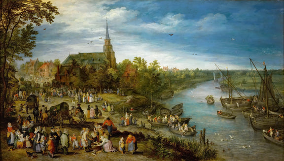 Brueghel, Jan The Elder (1568-1625) -- Деревенская ярмарка - Oil Painting Haven Oil Painting Haven