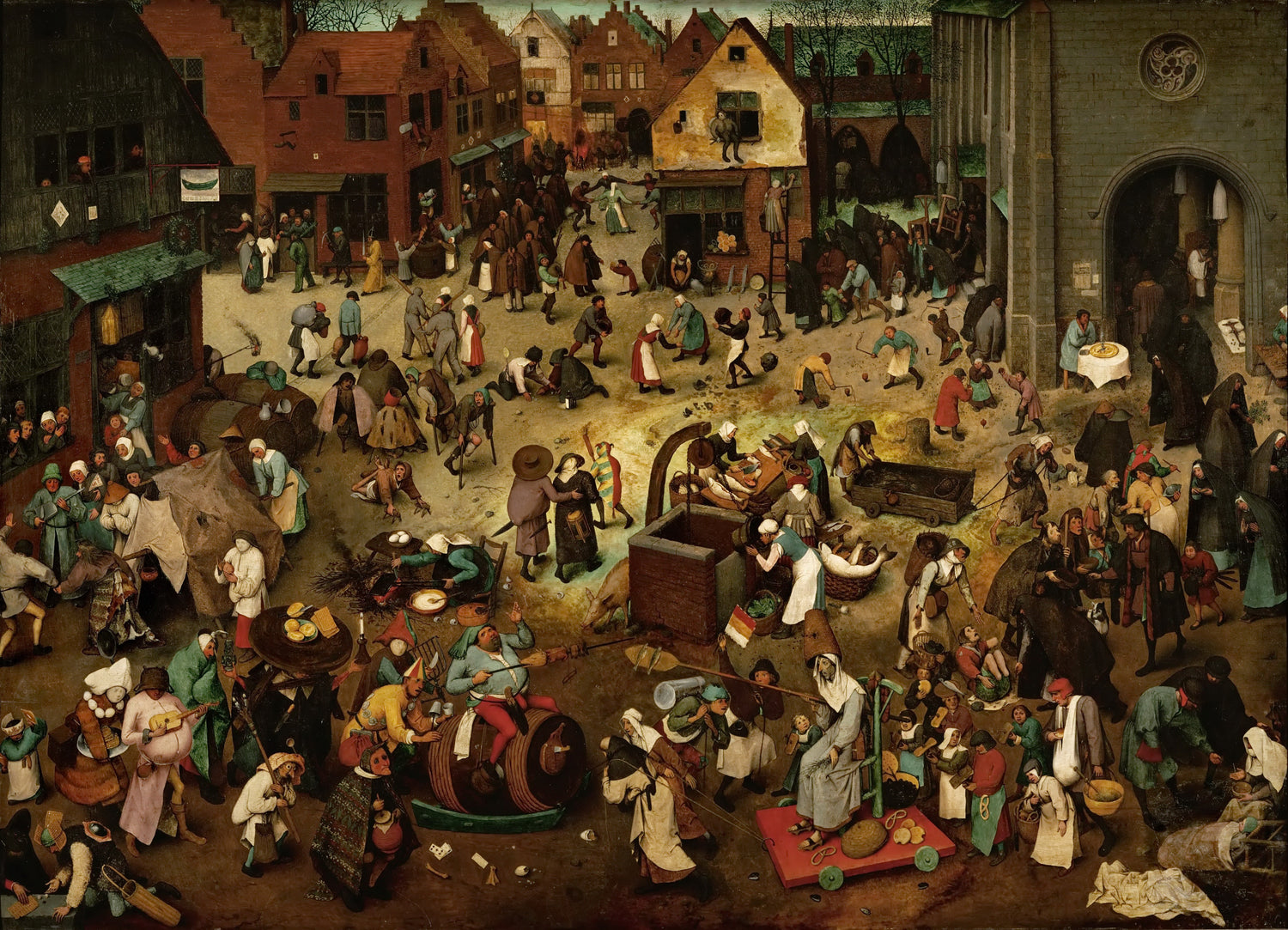 Brueghel, Pieter The Elder -- Битва карнавала и поста - Oil Painting Haven