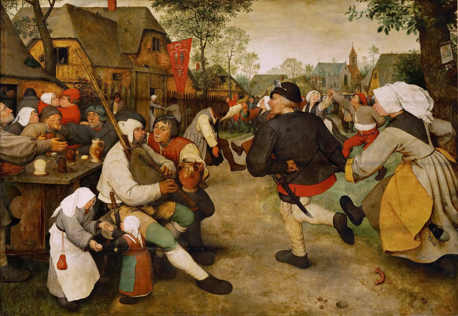 Brueghel, Pieter The Elder -- Крестьянский танец - Oil Painting Haven