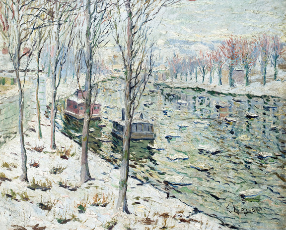 Canal Scene in Winter 2 - Oil Painting Haven Oil Painting Haven