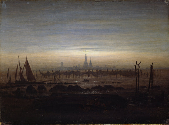 Caspar_David_Friedrich_-_Greifswald_in_Moonlight - Oil Painting Haven Oil Painting Haven