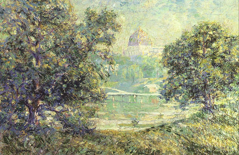 Central Park and Temple Beth El - Oil Painting Haven Oil Painting Haven