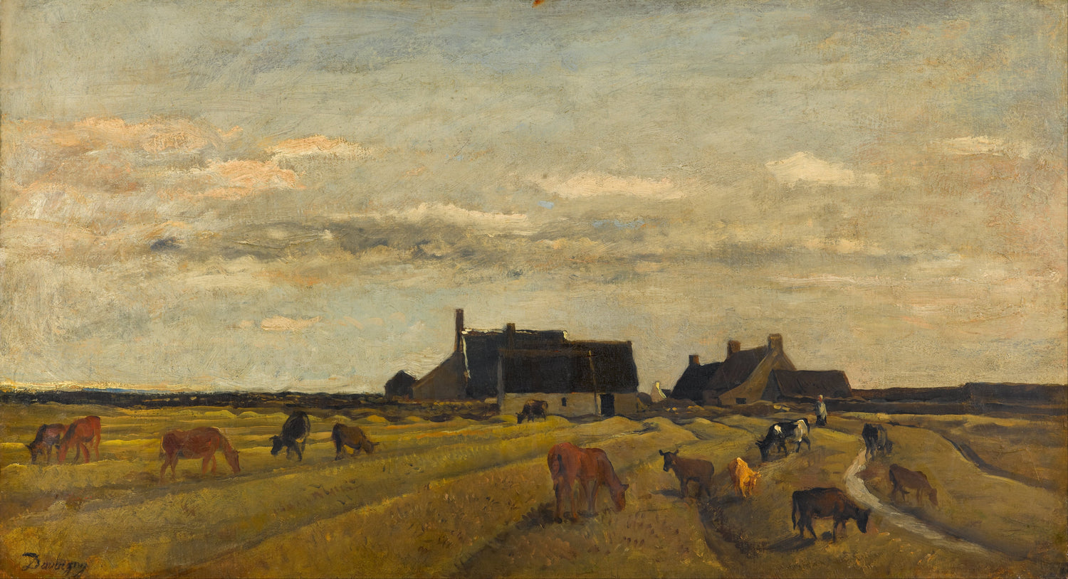 Charles-François_Daubigny_-_Farm_at_Kerity,_Brittany - Oil Painting Haven