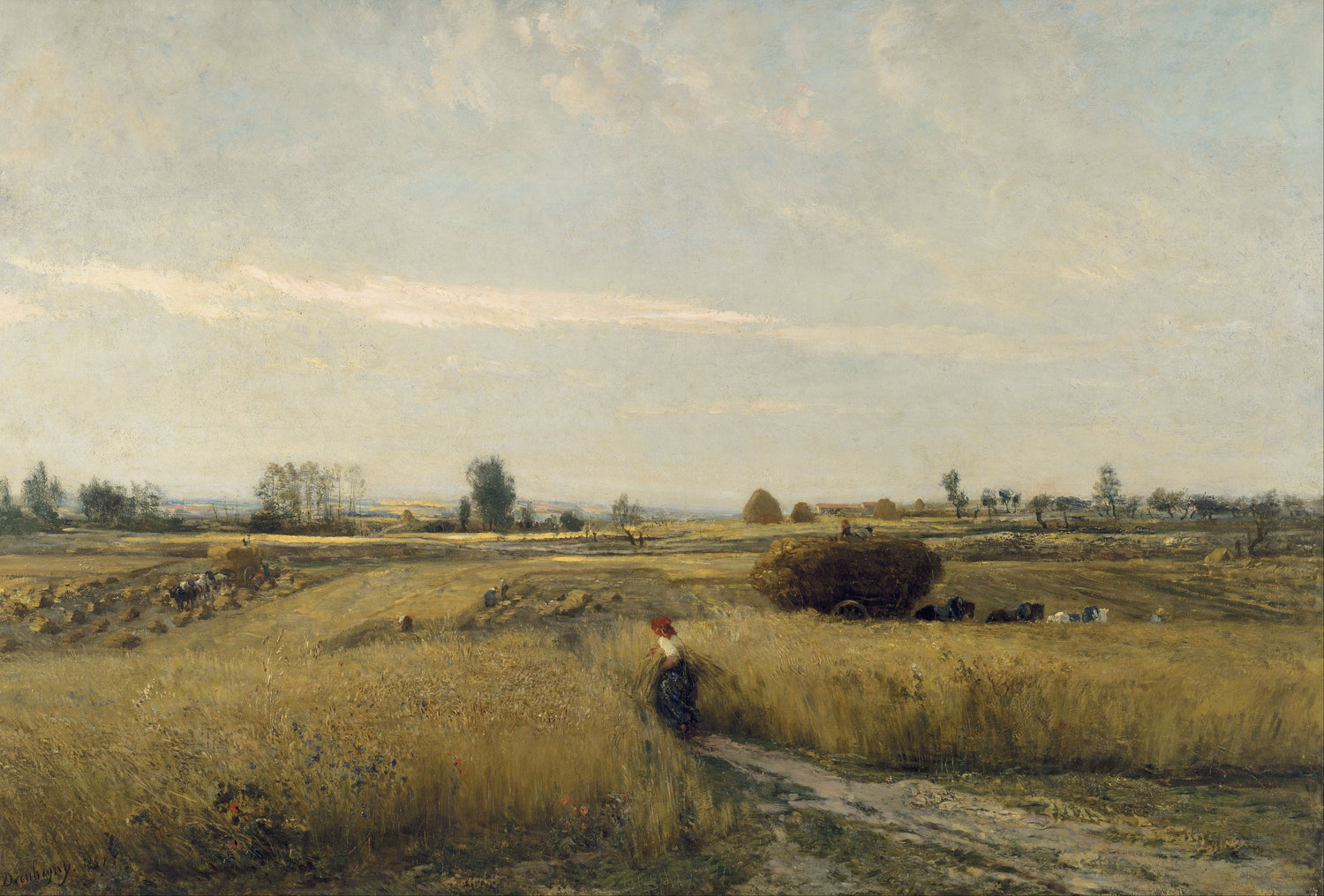 Charles-François_Daubigny_-_Harvest - Oil Painting Haven