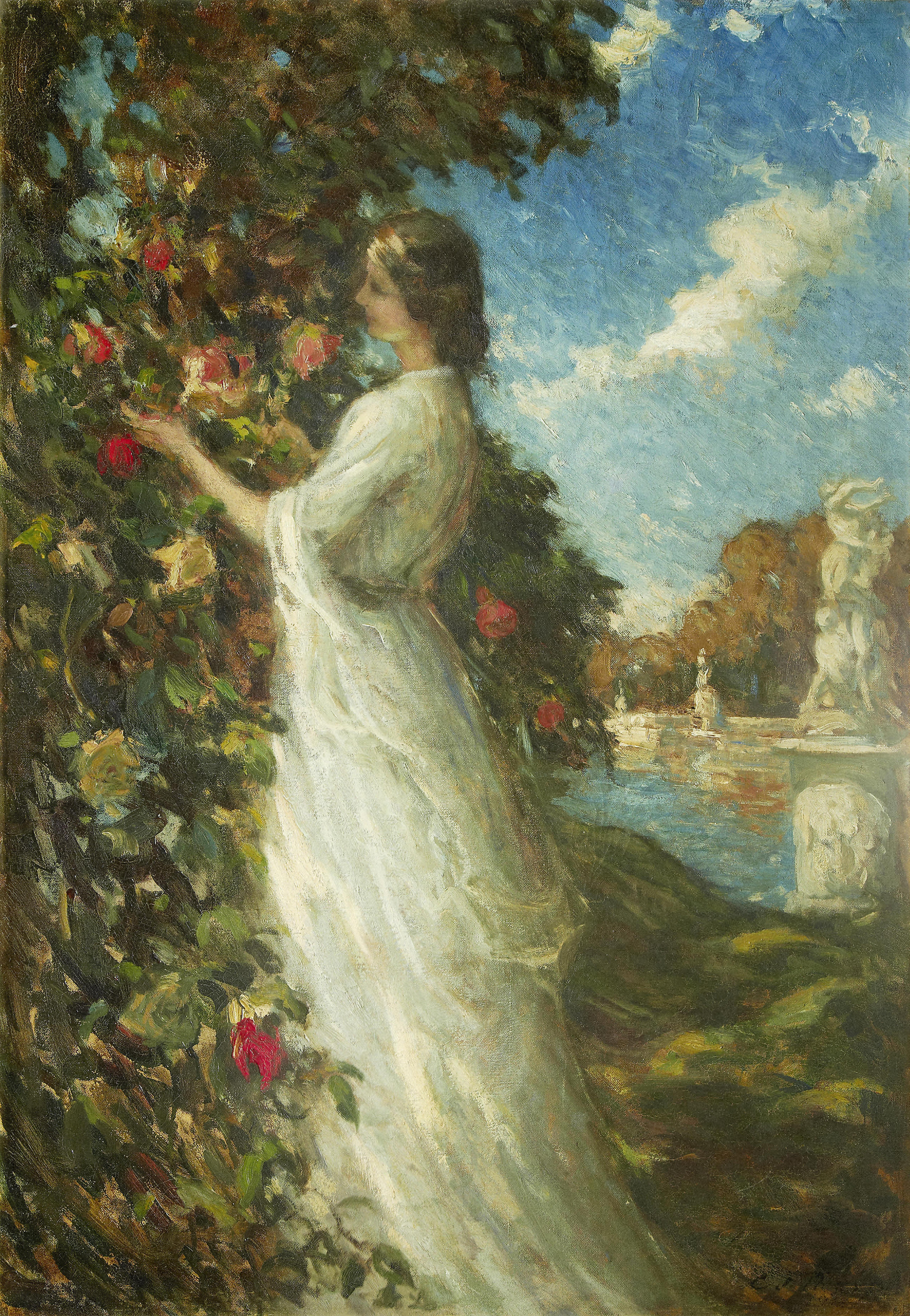 Charles Julian-The rose garden - Oil Painting Haven