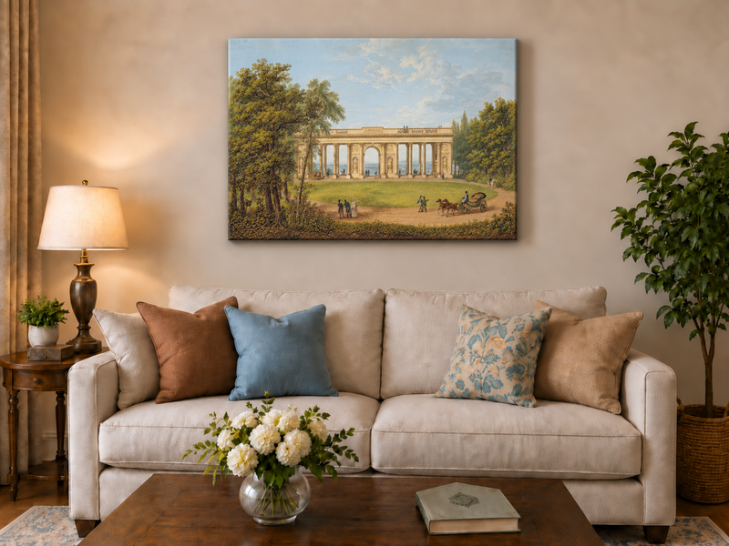 Landscape Oil Painting - Classical Colonnade Park View