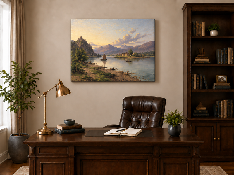 Landscape Oil Painting - Venice Canal Waterfront