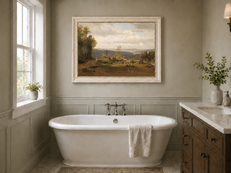 Peinture à l'huile de paysage - Peinture à l'huile de paysage de vallée forestière
