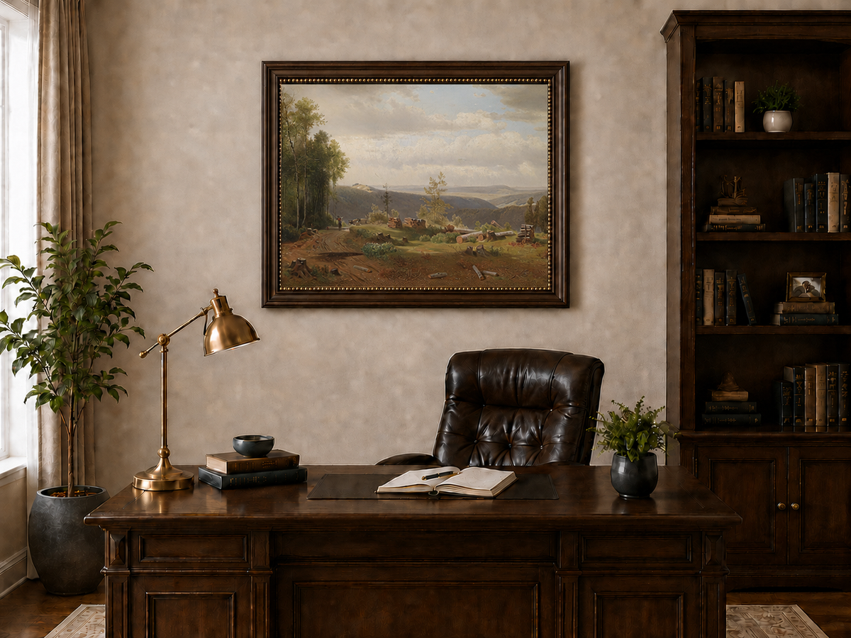 Peinture à l'huile de paysage - Peinture à l'huile de paysage de vallée forestière