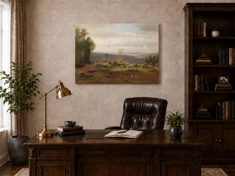 Peinture à l'huile de paysage - Peinture à l'huile de paysage de vallée forestière