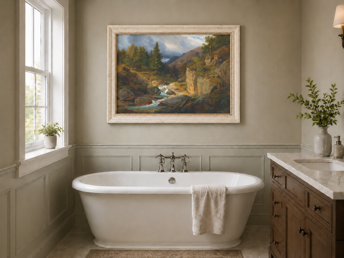 Landscape Oil Painting - Mountain Valley Stream