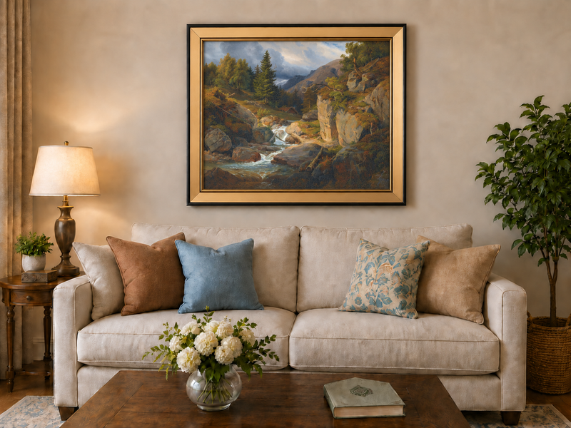 Landscape Oil Painting - Mountain Valley Stream