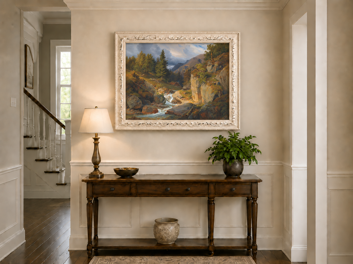 Landscape Oil Painting - Mountain Valley Stream
