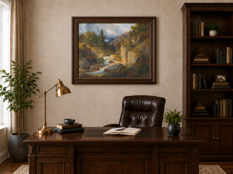 Landscape Oil Painting - Mountain Valley Stream