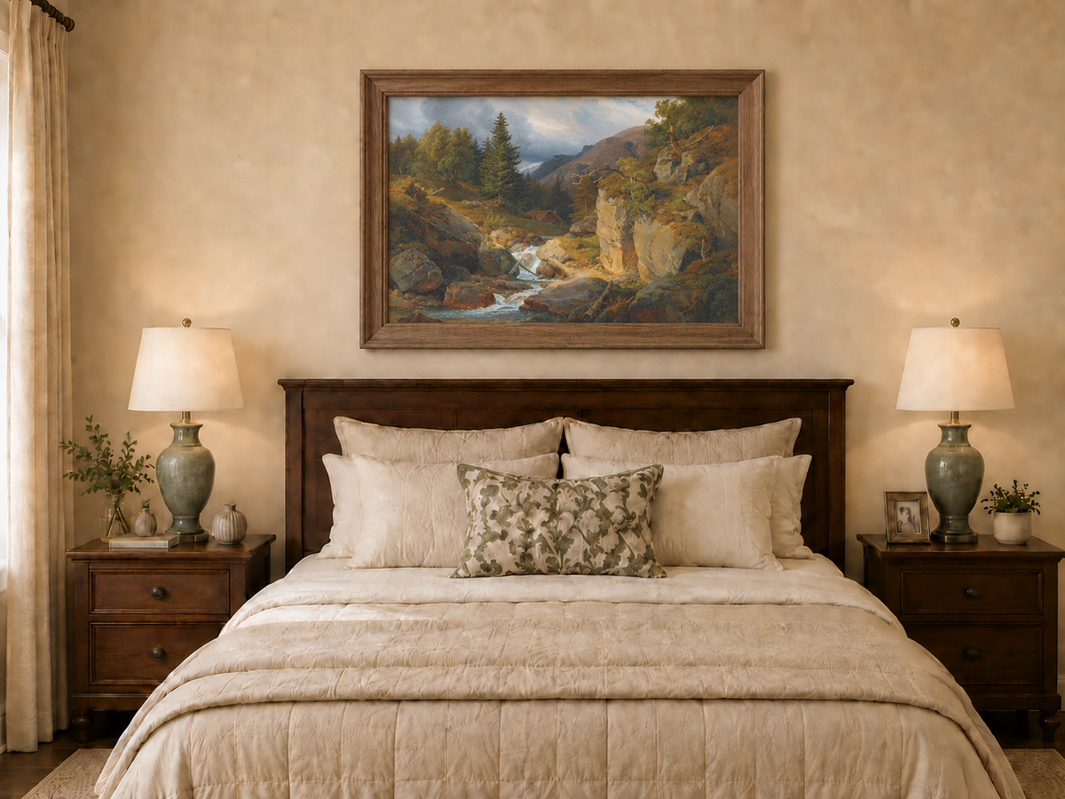 Landscape Oil Painting - Mountain Valley Stream