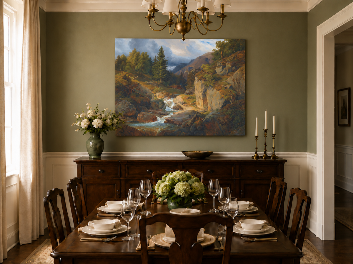 Landscape Oil Painting - Mountain Valley Stream