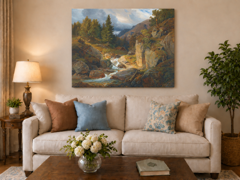 Landscape Oil Painting - Mountain Valley Stream