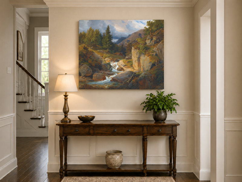 Landscape Oil Painting - Mountain Valley Stream
