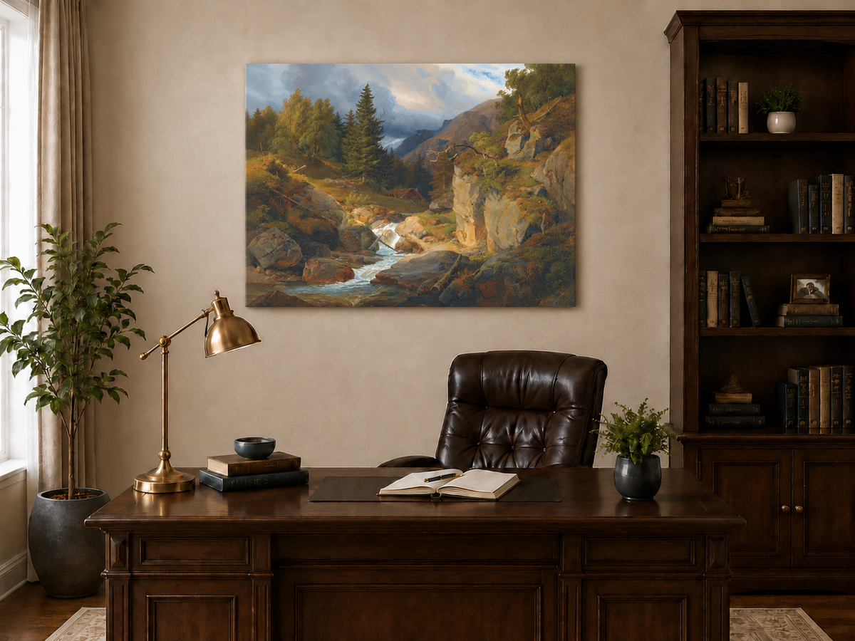 Landscape Oil Painting - Mountain Valley Stream