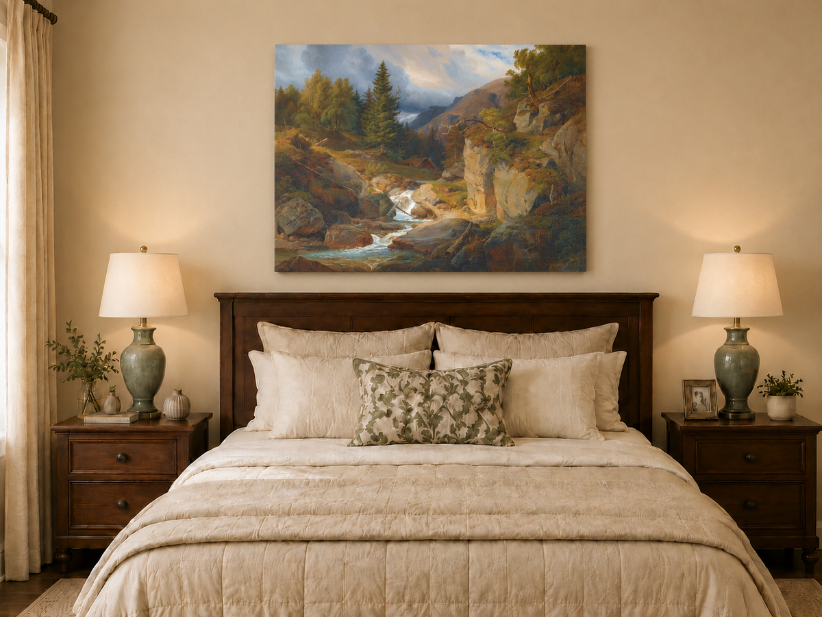 Landscape Oil Painting - Mountain Valley Stream