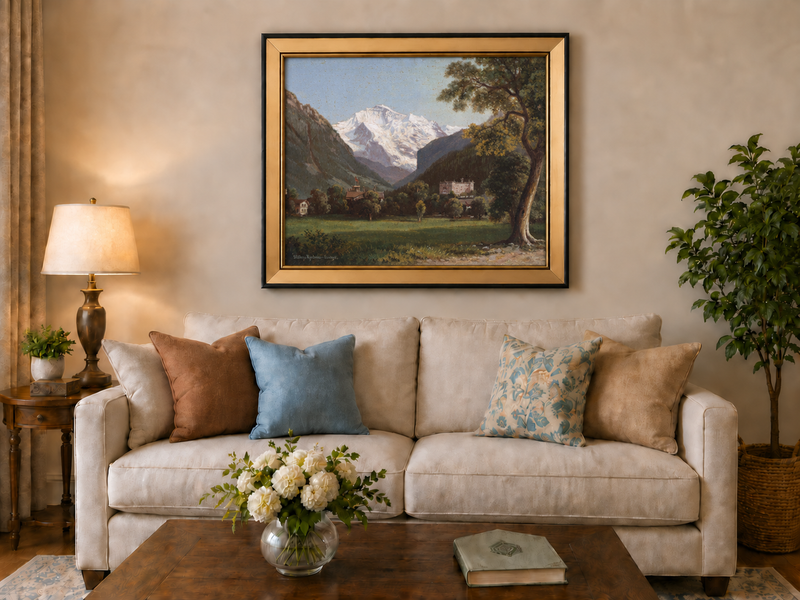 Landschaftsölgemälde - Alpenlandschaft Ölgemälde
