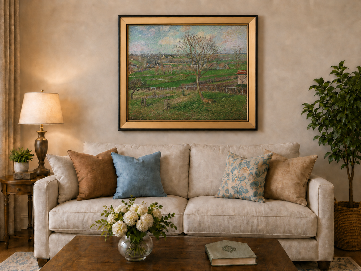 Landscape Oil Painting - Country Field with Walnut Tree, Eragny