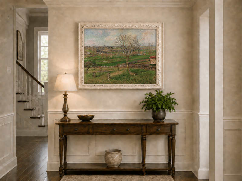 Landscape Oil Painting - Country Field with Walnut Tree, Eragny