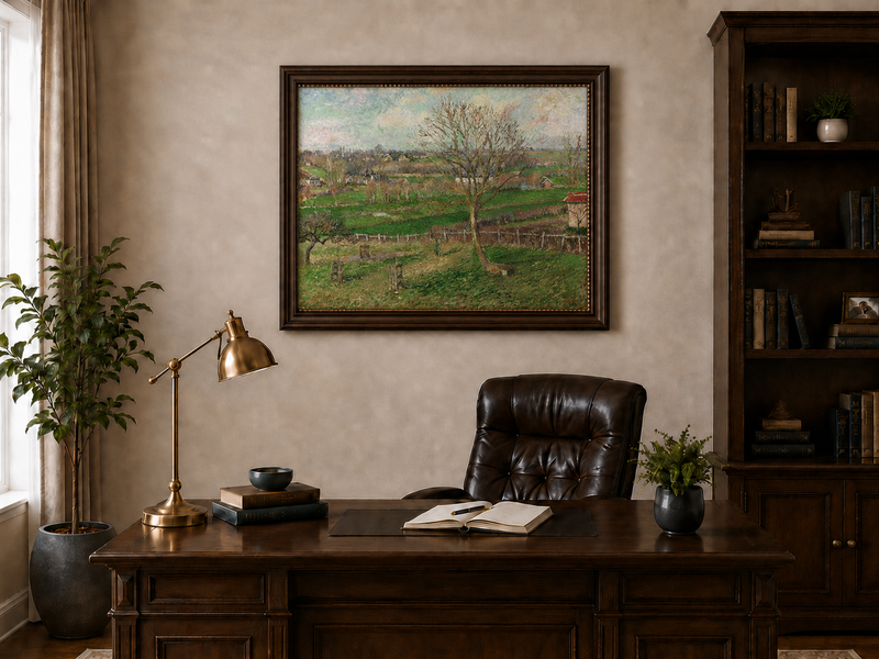 Landscape Oil Painting - Country Field with Walnut Tree, Eragny