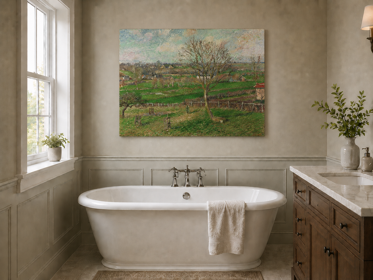 Landscape Oil Painting - Country Field with Walnut Tree, Eragny